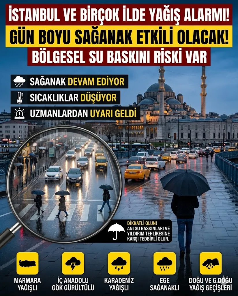 Türkiye Geneli Kuvvetli Yağış Uyarısı: 3 Mayıs'ta Birçok İlde Sel ve Yıldırım Riski